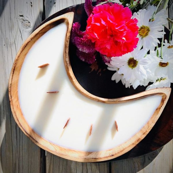 Wooden Moon Bowl candle